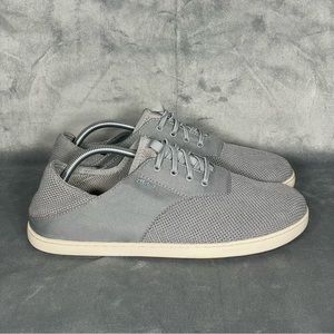 Olukai Nohea Moku Mens Size 11 No Tie Lace Boat Shoe Sharkskin Gray Drop In Heel